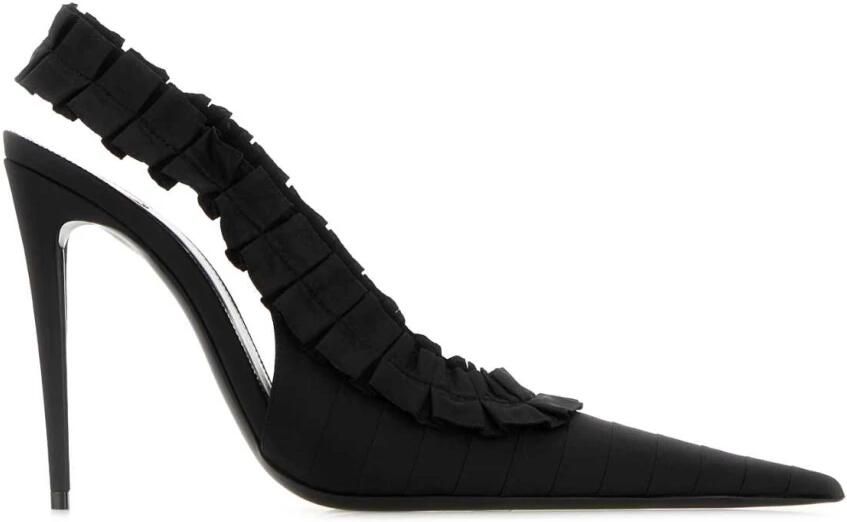 Saint Laurent Madeleine Ruffled Slingback Pumps