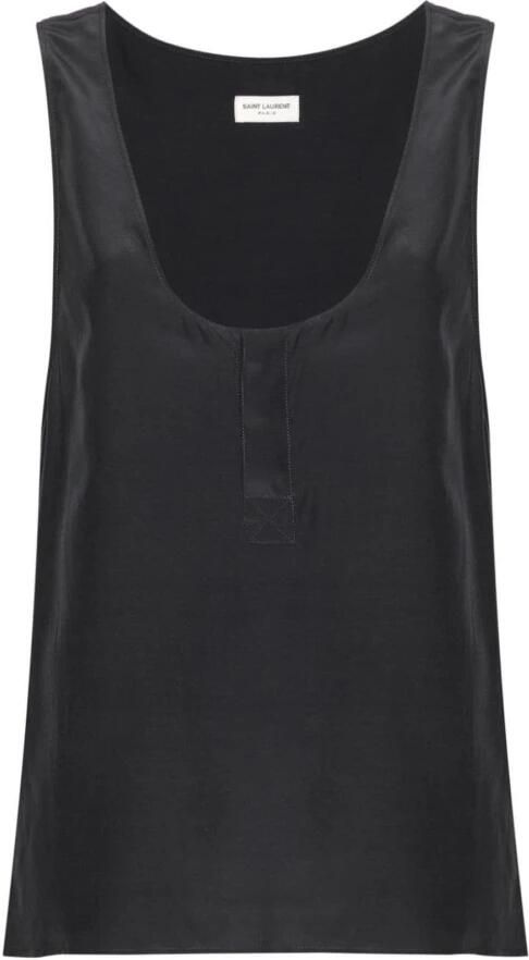 Saint Laurent Mouwtjesloze top met ronde hals