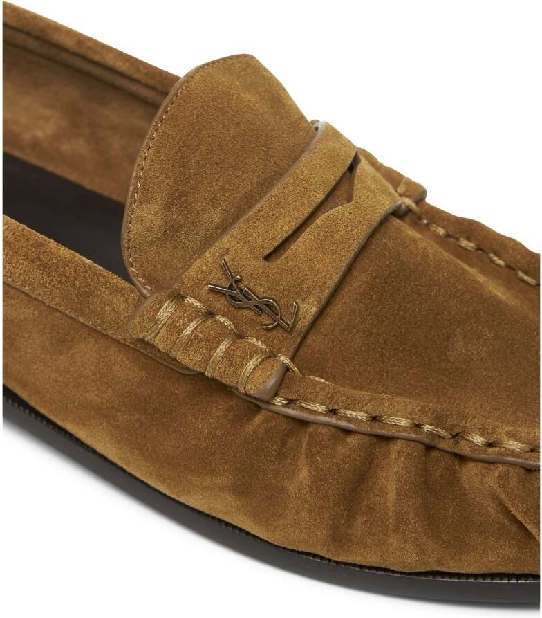 Saint Laurent Bruin leren Penny Strap instappers Brown Heren - Foto 2