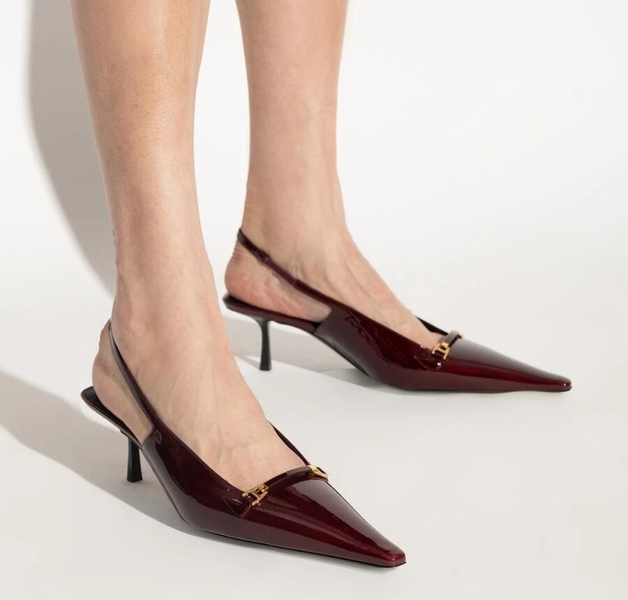 Saint Laurent Leren Slingback Pumps met Lak Effect - Foto 2