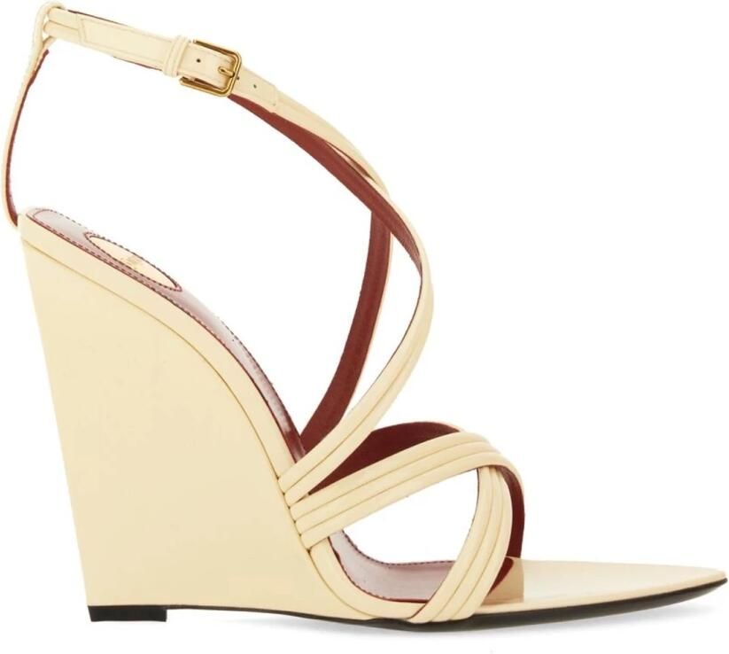 Saint Laurent Sandalen met bandjes en sleehak met enkelbandje