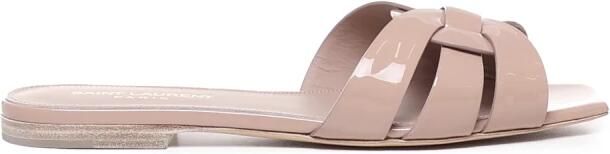 Saint Laurent Roze Patent Leren Gekruiste Band Sandalen Pink Dames - Foto 5