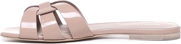 Saint Laurent Roze Patent Leren Gekruiste Band Sandalen Pink Dames - Foto 6