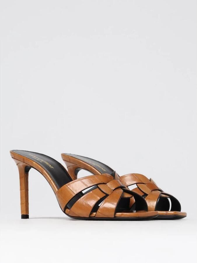 Saint Laurent Sandalen met hak van geknoopt leer