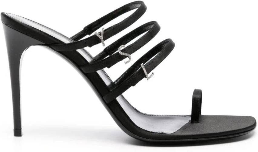 Saint Laurent Sandalen met hoge hak en bandjes met monogramdetail