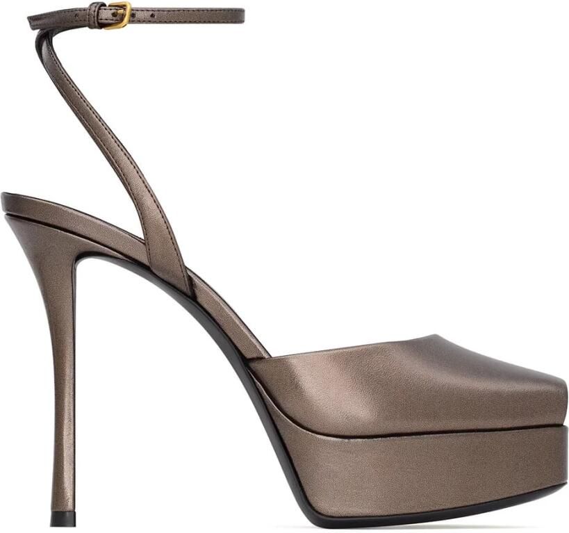 Saint Laurent Scandale Zwarte Leren Schoudertas