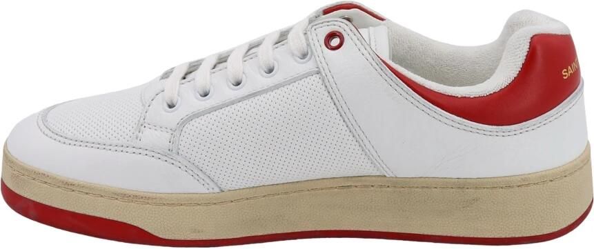 Saint Laurent Witte Leren Sneakers Ss24 White Heren