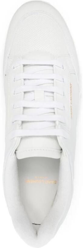 Saint Laurent Witte Lage Veterschoenen van Leer White Heren - Foto 2