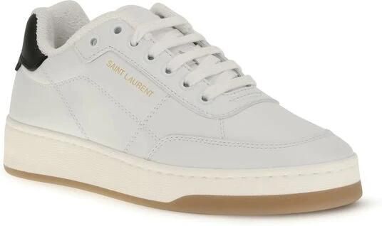 Saint Laurent Witte Leren Veterschoenen