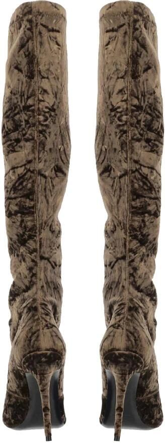 Saint Laurent Velvet Talia Laarzen Brown Dames - Foto 3