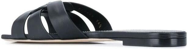 Saint Laurent Gevlochten kalfsleren sandalen met blokhak - Foto 4