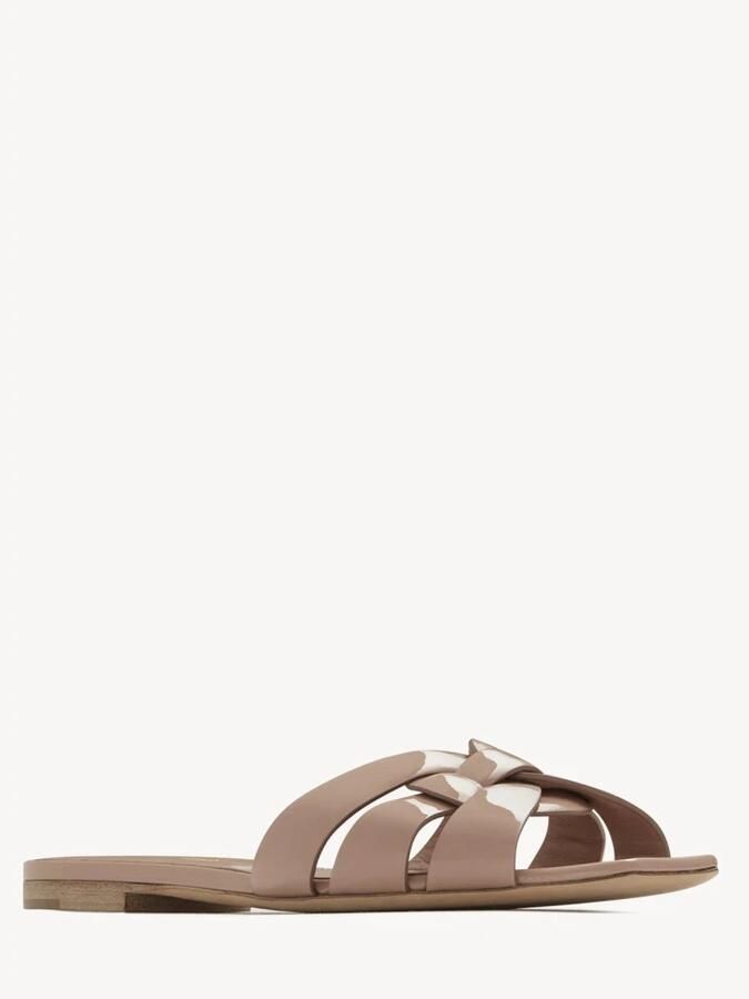 Saint Laurent Tribute Patent Leather Slide Sandals - Foto 2