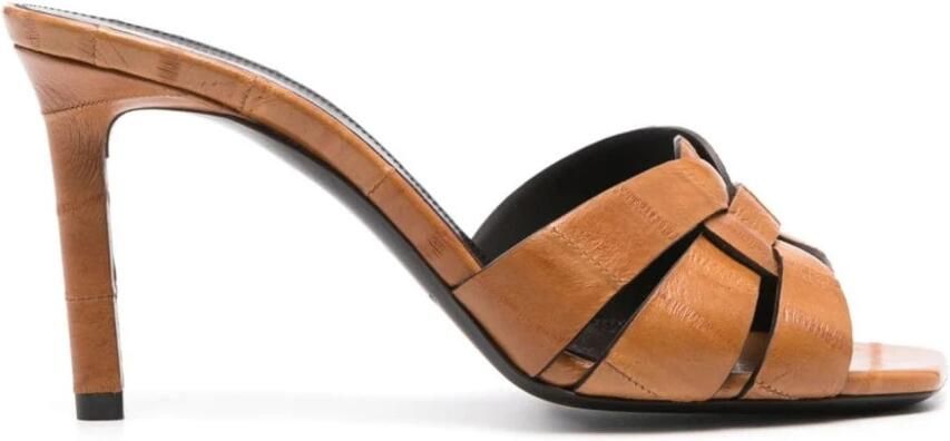 Saint Laurent Sandalen met hak van geknoopt leer - Foto 3