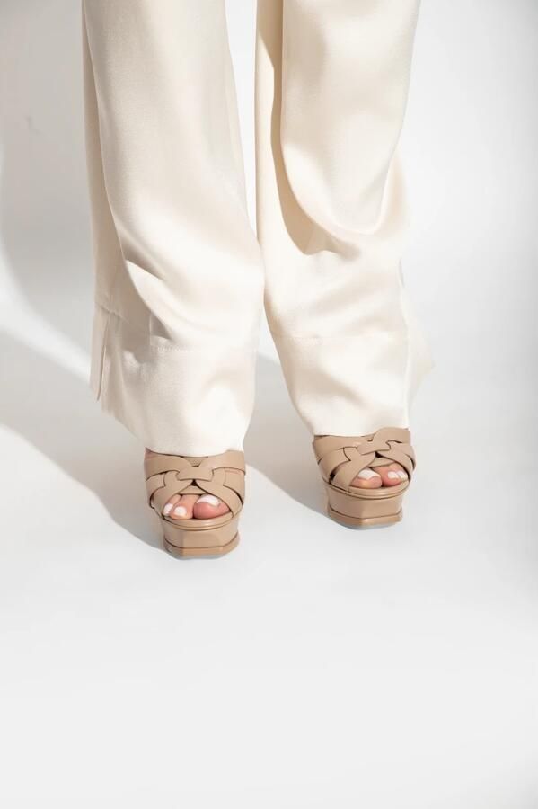 Saint Laurent Stijlvolle Zomer Sandalen voor Vrouwen Beige Dames - Foto 4