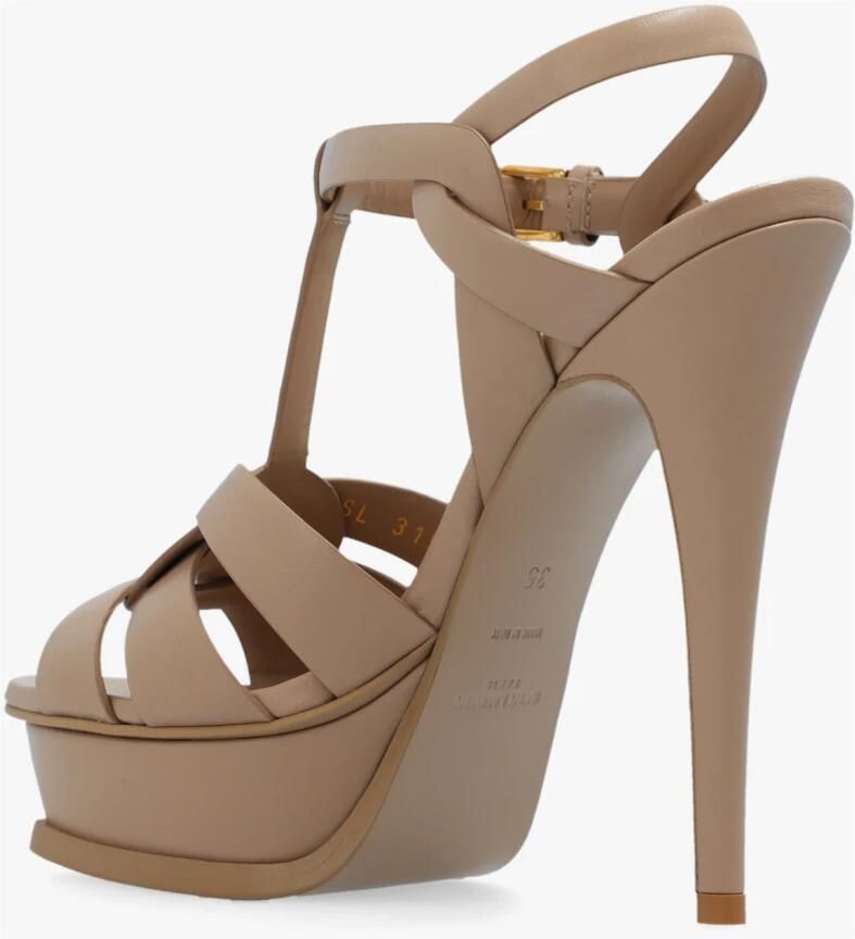 Saint Laurent Stijlvolle Zomer Sandalen voor Vrouwen Beige Dames - Foto 3