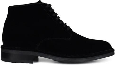 Saint Laurent Velvet Lace-Up Boots