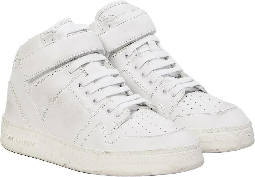 Saint Laurent Witte Leren Sneakers met Klittenbandsluiting White Heren - Foto 2