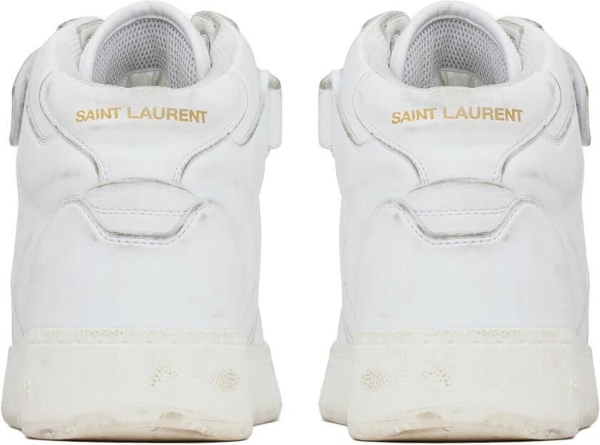 Saint Laurent Witte Leren Sneakers met Klittenbandsluiting White Heren - Foto 3