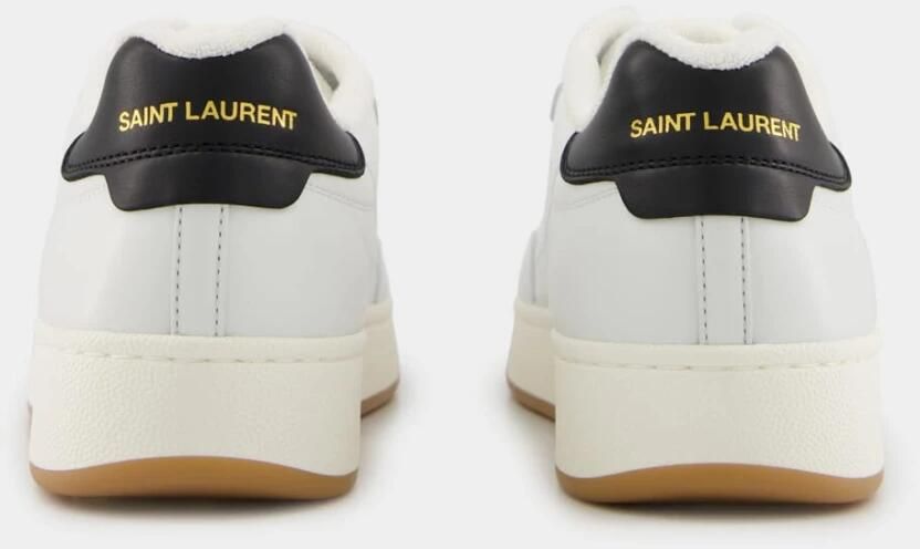 Saint Laurent Witte en zwarte leren sneakers