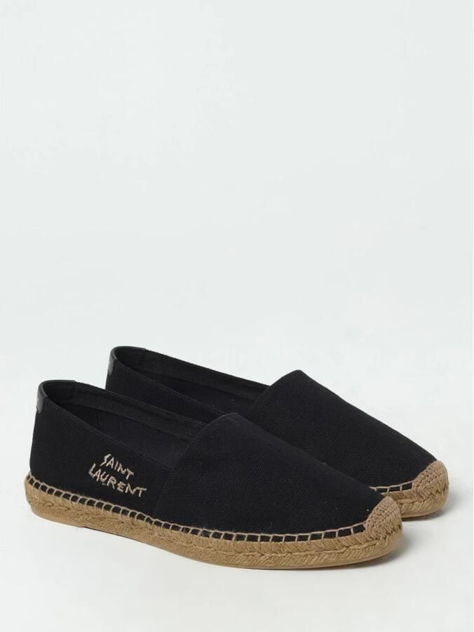Saint Laurent Zwarte Geborduurde Canvas Espadrilles