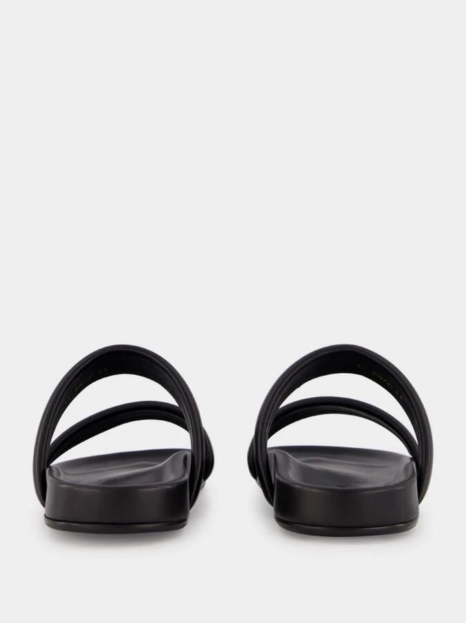 Saint Laurent Zwarte leren slippers