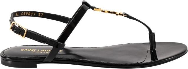 Saint Laurent Zwarte Monogram Leren Sandalen