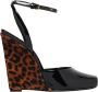 Saint Laurent Sandalen met luipaardprint en sleehak - Thumbnail 1