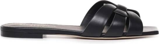 Saint Laurent Sandalen van gevlochten leer