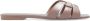 Saint Laurent Donker Beige Leren Slide Sandaal Beige Dames - Thumbnail 1