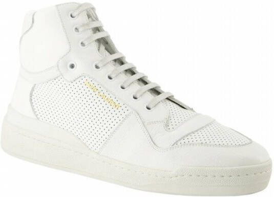 Saint Laurent Witte geperforeerde sneakers met versleten effect White Heren