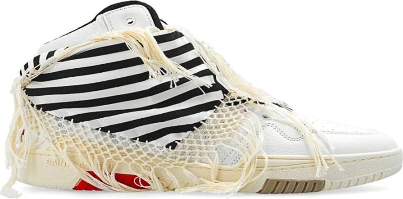 Saint Laurent Smith Leren Sneakers met Geperforeerd Detail White Dames