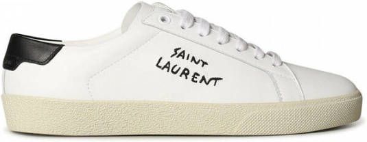 Saint Laurent Witte Sneakers Veterschoenen Leren Schoenen White Heren
