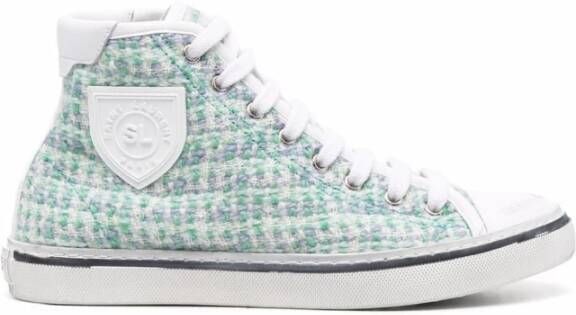 Saint Laurent Groene Logo Patch Sneakers Green Dames