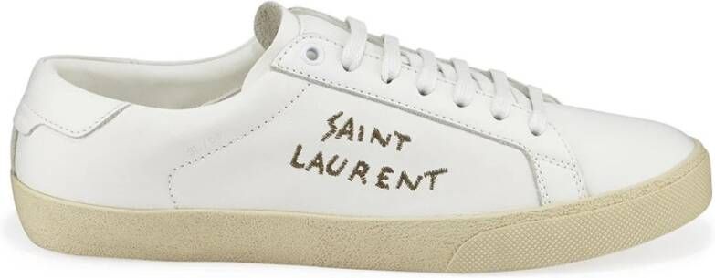 Saint Laurent Court Classic Leren Sneakers White Dames