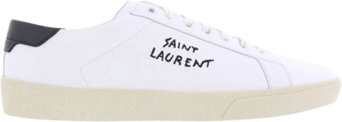 Saint Laurent Witte Sneakers met Swen Inscriptie White Heren