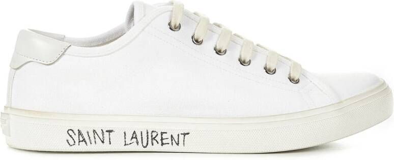 Saint Laurent Witte sneakers met versleten effect White Heren
