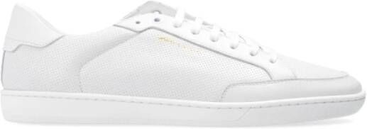 Saint Laurent Geperforeerde Leren Sneakers White Heren