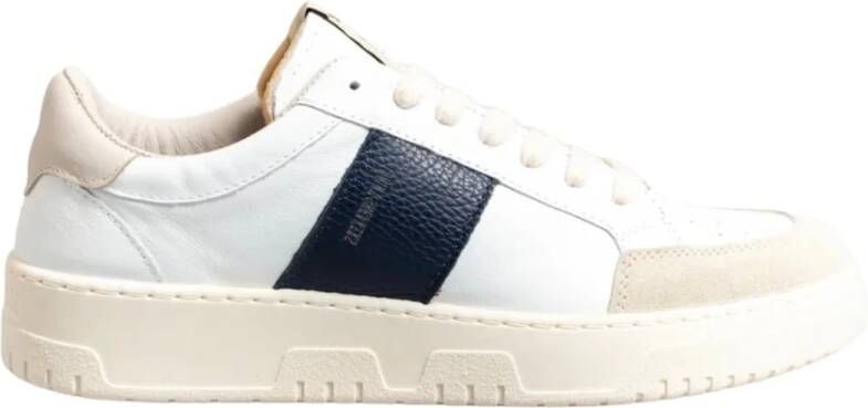 Saint Sneakers Witte Leren Sneakers met Geperforeerde Neus White Heren