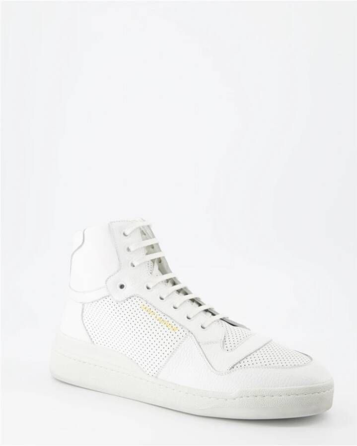 Saint Laurent Witte geperforeerde sneakers met versleten effect White Heren