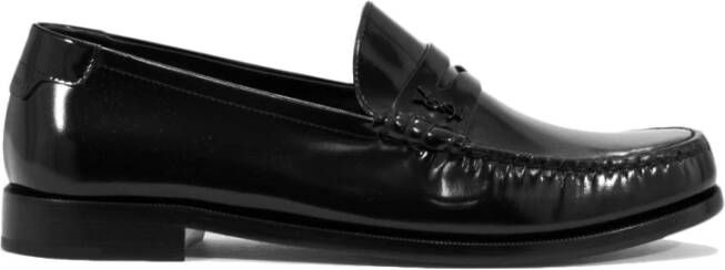 Saint Laurent Stijlvolle Leren Schoenen Black Heren