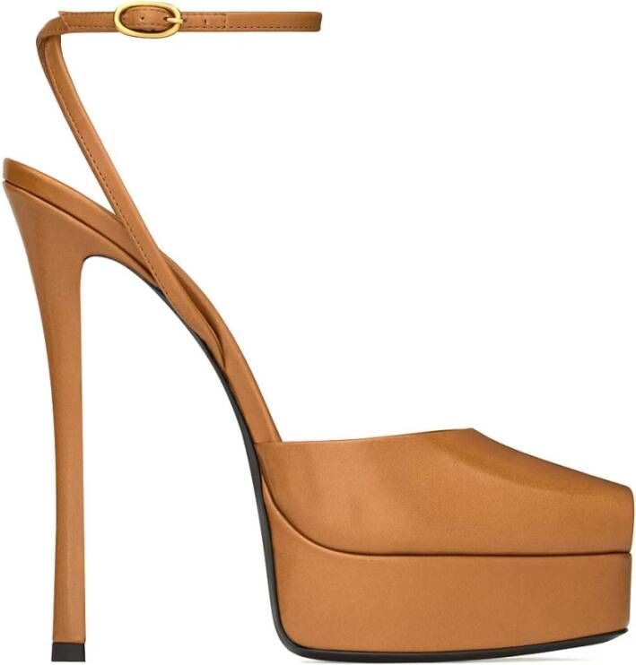 Saint Laurent Stijlvolle Zomer Sandalen Brown Dames