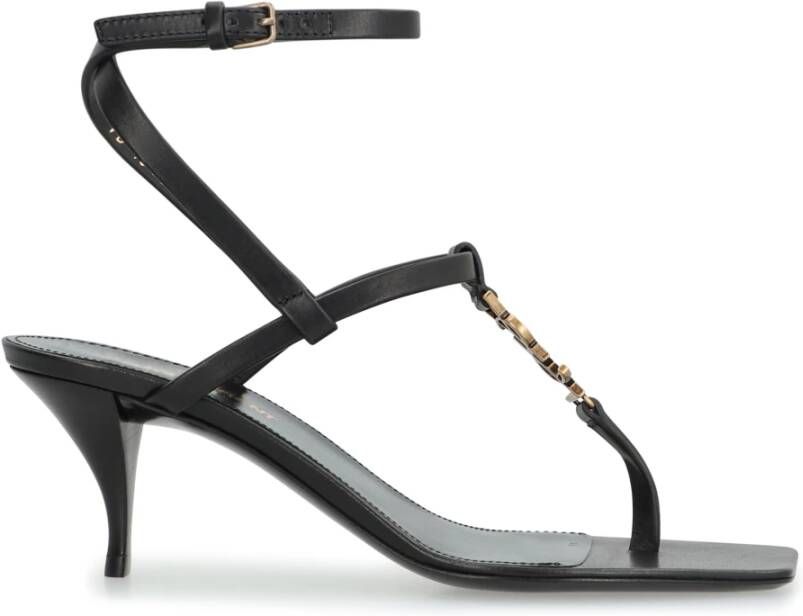 Saint Laurent Stiletto Leren Sandalen met Gesp