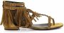 Saint Laurent Strappy suede sandals fringed rivets Beige Dames - Thumbnail 1