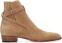 Saint Laurent Suede Enkellaarzen met Enkelband - Thumbnail 1
