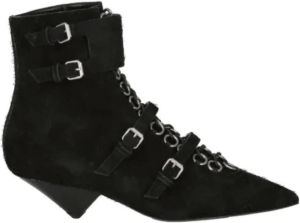 Saint Laurent Suède laarzen met 1 5 hak Zwart Dames