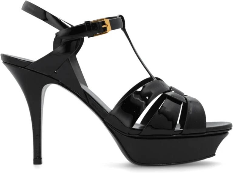 Saint Laurent Tribute platform sandalen Black Dames