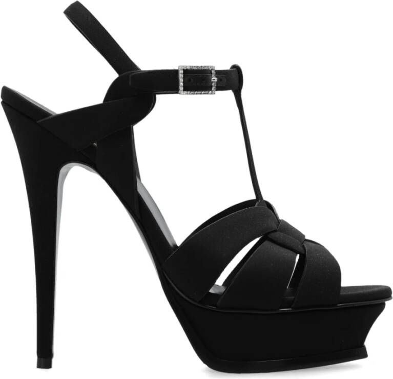 Saint Laurent Tribute platform sandalen Black Dames