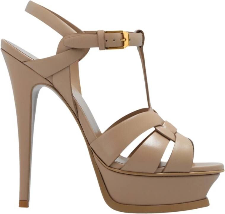 Saint Laurent Stijlvolle Zomer Sandalen voor Vrouwen Beige Dames