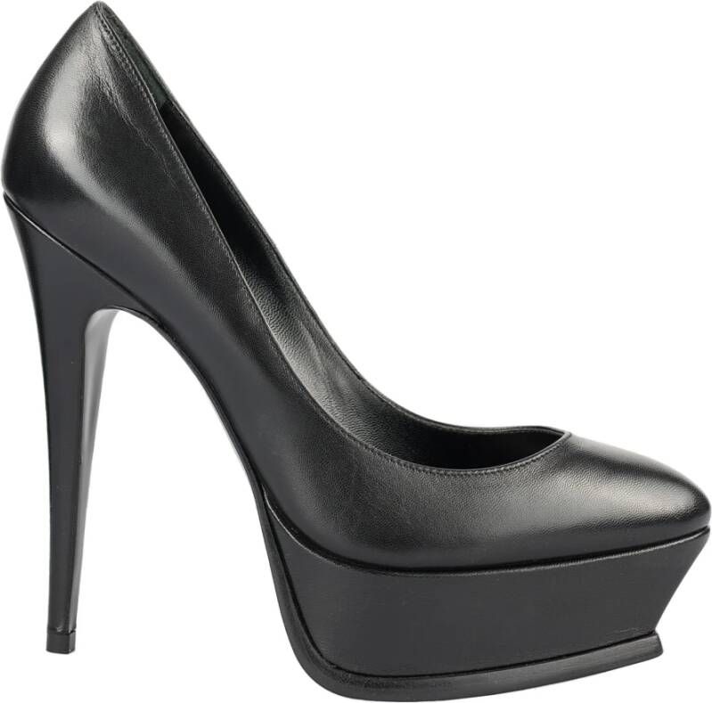 Saint Laurent Tripon Zwart Leren Regular Fit Pumps Black Dames