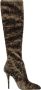 Saint Laurent Velvet Talia Laarzen Brown Dames - Thumbnail 1